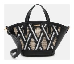 L.Credi Regina Handbag Black Beige