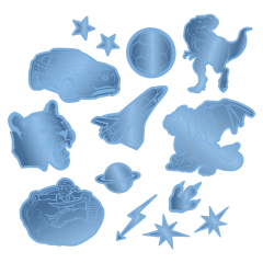 Step by Step Reflective Sticker Set Blue